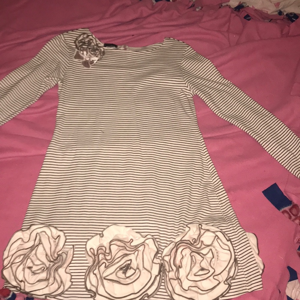 A cream pink flower dress